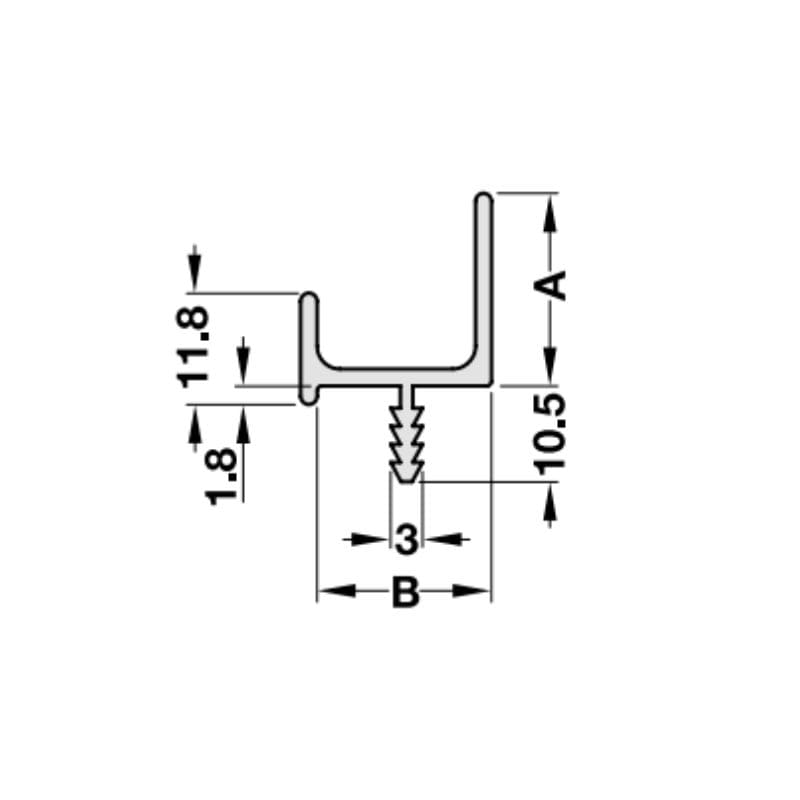 Tay nắm tủ dạng thanh nhôm Hafele 126.27.906 (mạ màu bạc)